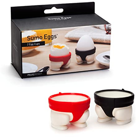 PELEG DESIGN Sumo Eggs – Egg Cup Holders (Set of 2) | Egg Cups for Soft & Hard Boiled Eggs, Funny Sumo Design, Playful Kitchen Gift & Fun Breakfast Accessory