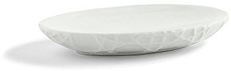 Kassatex Rattan Soap Dish, Porcelain, White