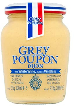 Grey Poupon Dijon Mustard 215g | Made with White Wine | French Mustard | Perfect for sauces, steak, BBQ, dressings & sandwiches