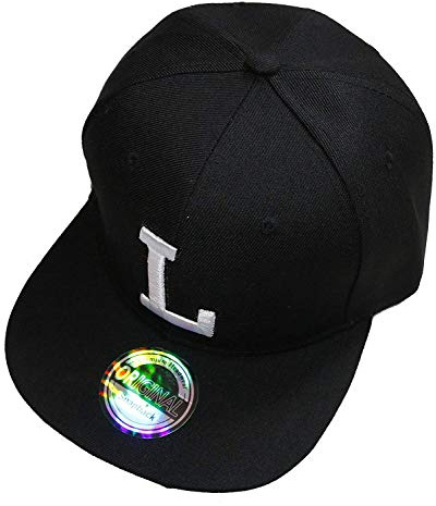 Premium Headwear Buchstaben Initialen Snapback Cap Black & White (L)