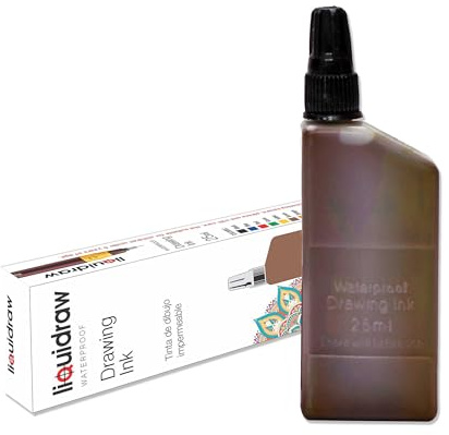 Zeichentusche für Tuschestift, wasserfest, kompatibel mit Rotring-Isograph-Stiften, 25 ml, braun