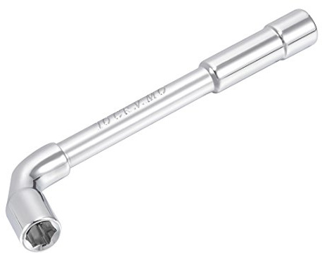 sourcing map 10mm Metric L Shaped Angled Hex Socket Wrench Chrome Plated, Cr-V