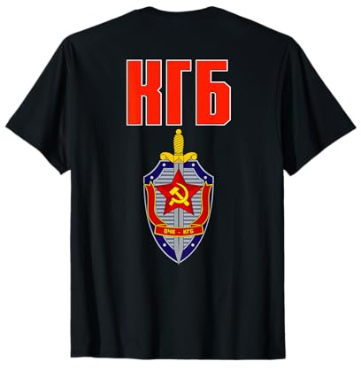 UdSSR Sowjetunion Russische KGB Rückseite Bedruckt T-Shirt T-Shirt