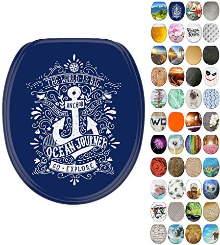 Sanilo WC Sitz mit Absenkautomatik, viele neue Toilettendeckel zur Auswahl, hochwertige Oberfläche, einfache Montage, stabile Scharniere (Anker)