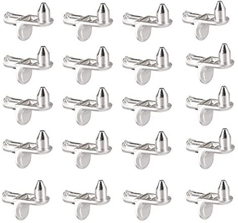 NIANFEN 20 Stück Regalbodenträger L Form, Einlegeboden Halter, Bodenträger für Einlegeböden, Passt für 5 mm Löcher, für Küchenschrank, Möbelschrank