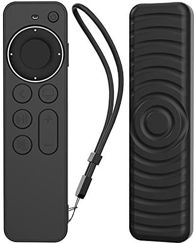 AhaStyle Silicone Case for Apple TV 4K / HD Siri Remote (2nd Gen / 3rd Gen) | Apple TV Siri Remote Control 2021 2022, Lanyard Included, Great Grip, Heavy Shock Absorption, Drop