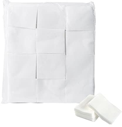 Lot de 1200 tampons démaquillants carrés non tissés en coton pour tatouage, maquillage, soins du visage, nettoyage et retrait du vernis à ongles