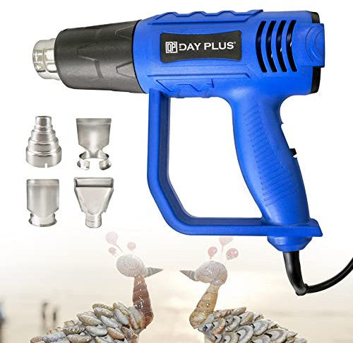Professional Heissluftpistole 2000W Heissluftgebläse Bausatz Heizstufen von 60℃-600℃, Elektrische Heißluftfön mit Überhitzungsschutz, inkl. 4 Düsen, für Entlacken, Schrumpfschlauch und PVC
