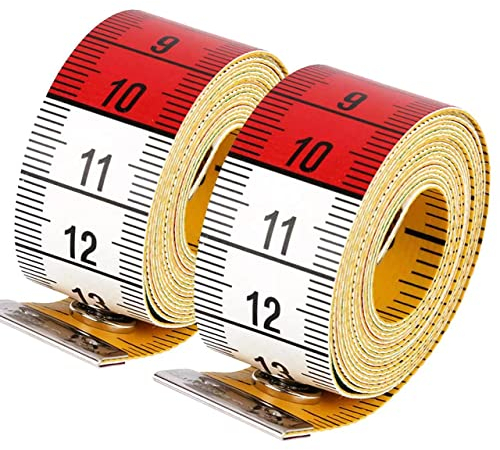Schneidermaßband Maßband zum Nähen weiches Doppelskala 150 cm/60 Inch Bandmaß mit Knopf, Körper-und Umfangmaßband für Schneider Handwerker und Haushalte (2 Stück)