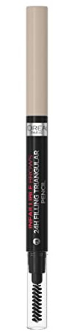 L'Oréal Paris Augenbrauenstift mit herausdrehbarer Dreiecksspitze für definierte und natürliche Augenbrauen, Infaillible Brows 24h Brow Filling Triangular Pencil, Nr. 8.0 Light Cool Blonde