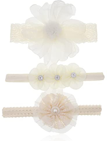 3 Stücke Baby Haarband Floral Elastische Stirnband Perle Strass Baby Mädchen Stirnbänder Weiche Neugeborene Kleinkind Haarschmuck
