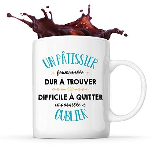 Planetee Tasse Un Pâtissier Formidable blanc | Mug cadeau ami collègue de travail, départ retraite