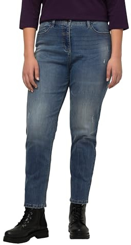 Ulla Popken Jeans Termici Mom Fit, Blu Denim, 64-66 Donna