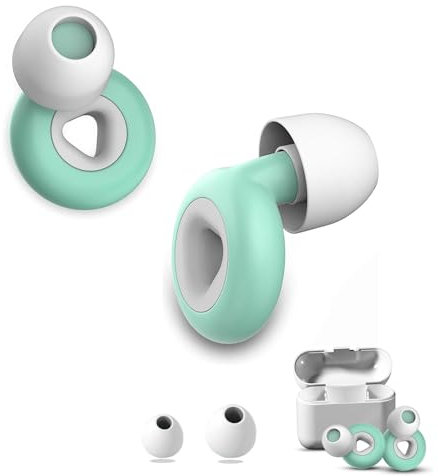 Quiet Ear Plugs for Sleep Soft Ear Plugs for Noise Reduction Reusable Silicone Earplugs for Sleeping Concerts Flying Motorcycle with 6 Ear Tips S/M/L and Clamshell Box