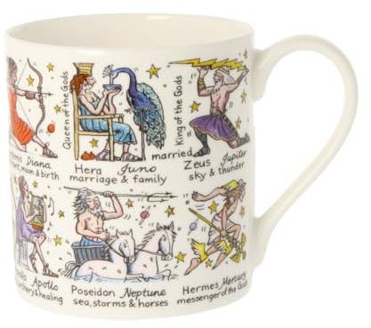 McLaggan Taza de porcelana china de 300 ml con dioses griegos y diosas