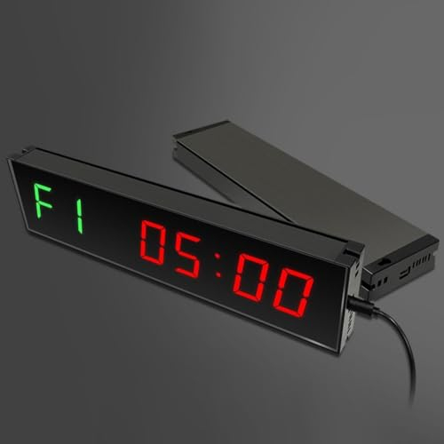 Minuteur de gym, horloge numérique LED multifonctionnelle, minuterie de fitness couleur LED de type C, horloge numérique à brancher pour entraînement de compétition (-UK)