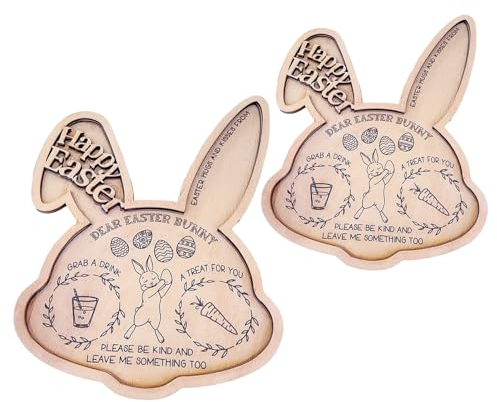 Liuyoyo Wooden Serving Board Easter Bunny Plate Snack Plate Deli Board Cheese Board Rabbit Cutting Boards or Kitchen, Wooden Charcuterie Boards Serving Platter Serving Trays for Cheese and Food