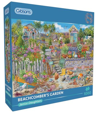 Gibsons Beachcomber’s Garden 1000 Piece Jigsaw Puzzle for Adults – Coastal Garden Scene by Janice Daughters – Relaxing Seaside Puzzle – Premium Sustainable Gift