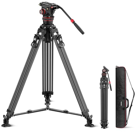 NEEWER LL36 78 Videostativ mit Fluidkopf, EIN Schritt Verriegelung DSLR Stativ, professionelles Hochleistungs Kamerastativ mit Einstellbarer Dämpfung, QR Platte kompatibel mit DJI RS