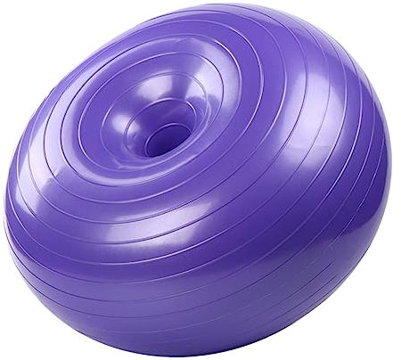 CORHAD Aufblasbarer Donut Yoga Gymnastikball Mit Anti-Burst PVC Rutschfestes Griffmuster Fitnessball Für Pilates Gleichgewichtstraining Und Core-Workout Inkl Luftpumpe Vielseitig Für Zuha