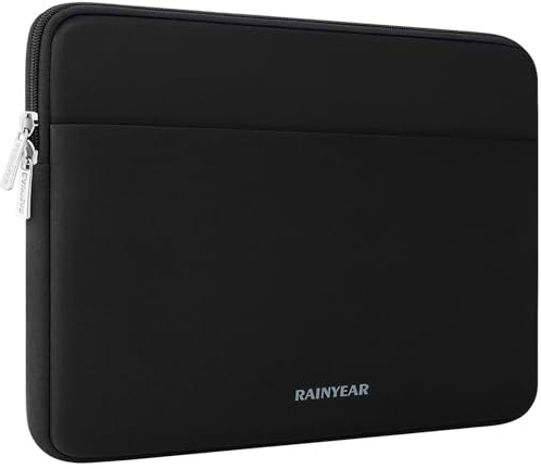 RAINYEAR 13 Zoll Laptop-Hülle weiche Tasche mit Fronttasche, Schwarz