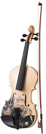 Violon pour Débutants, Violon Acoustique pour Débutant avec étui et Nœud Papillon Fleur pour Adultes étudiants Enfants Adolescents (1-2)
