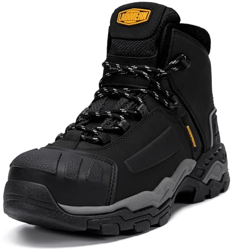 LARNMERN S3 Chaussures de Sécurité Hommes Montantes Noir 45EU