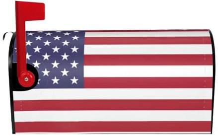 Custodia magnetica per cassetta delle lettere con bandiera americana, decorazioni natalizie invernali, dimensioni standard e grandi