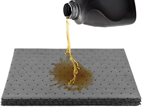 Ranjaner Almohadillas absorbentes de aceite, 25 x 33 cm, alfombrilla absorbente de agua para automóviles, almohadillas universales absorbentes de aceite para proteger el hogar, garaje, sótano (tamaño: