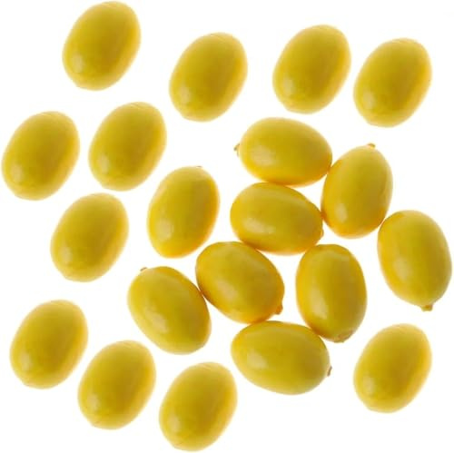 ZGLUZP 20Pcs Yellow Mini Fake Lemon Fruit,Plastic Foam Vegetables Fruit as Home Party Ornament Craft Photography Props Gift 3-6CM Artificial Plants and Flowers,Artificial Flora,Artificial Fruits
