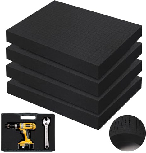 YFLeomry Rasterskum 4 stycken (400 x 300 x 50 mm) – skuminläggsverktyg, skuminsats för transport – högkvalitativt skumsnitt för förpackning, förvaring, gör-det-själv