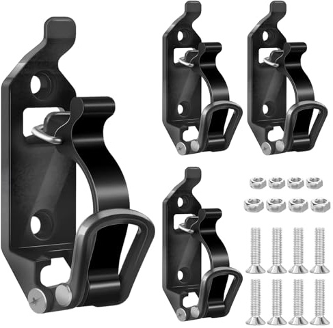 4Pcs Shovel Mount for Roof Rack, Roof Rack Accessories, Rubber Clamp Mounting Brackets Kit, Shovel Holder for Truck, Car Accessories for Boats, Military Equipment, Axe Holder (Black)