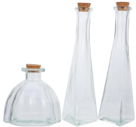 OUNONA 3piezas Frascos De Vidrio Con Corcho Unidades Perfectos Para Ceremonias Regalos Personalizados