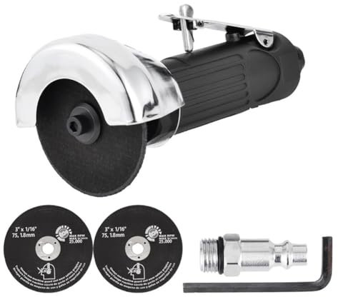 Fangxuee Amoladora Angular Neumática 3 Pulgadas,Cortadora Aire,Discos Corte Metal,Herramientas Giratorias para Metal,Fibra Vidrio,Láminas Madera,Proyectos Bricolaje.