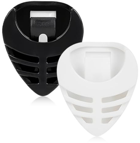 Gitarren Plektren-Halter - Pickholder mit 12 KOSTENLOSE Plektren, Feder Plektrum-Halter, Plektren aus Zelluloid für Elektro-, Bass- und Akustikgitarre, Ukulele, 0.46mm 0.71mm 0.96mm