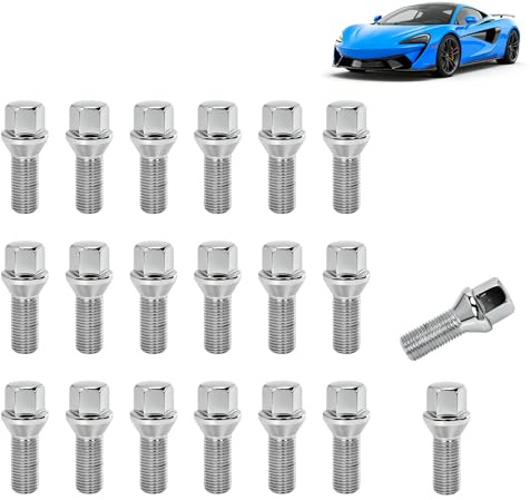 20 Stück M14x1,5 Radschrauben, 35mm Konische Radbolzen aus Legiertem Stahl, Kompatibel mit Audi Seat Volkswagen Alfa Romeo Porsche BMW, Sechskantgröße 17 mm