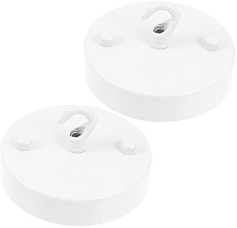 GALPADA 2 Stück Deckenbaldachin mit Haken aus Aluminiumlegierung und Eisen Starke Tragfähigkeit Weiß als Ersatz für Pendelleuchten und Deckenleuchten