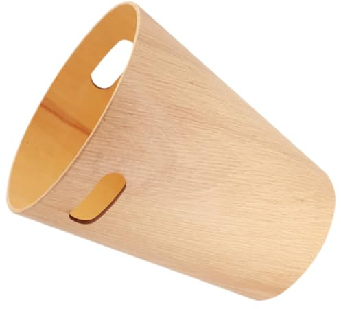 POPETPOP Poubelle de Bureau Facile à Nettoyer Design Minimaliste Japonerie en Bois Beige Grosse Capacité pour Bureau et Maison