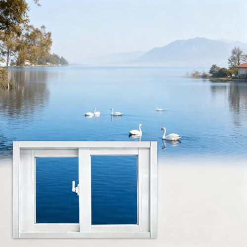 Kleine Schiebefenster, Kellerfenster, Austausch von Fenstern in Mobilheimen/Wohnfenstern mit gehärtetem Glas, kleine horizontale Schiebefenster for Schuppen/Badezimmer/Garagen(40 * 60cm)