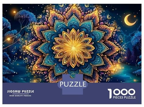 Mandala Coloré Puzzle 1000 Pièces Carton Premium Set pour Adultes, Défi Jeu Éducatif, Cadeau Amusant, Idée Cadeau Parfaite pour Fêtes D’Anniversaire s 38x26cm/1000pcs