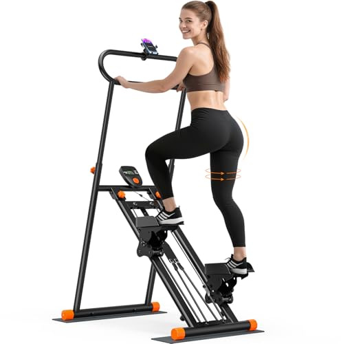 Stair Stepper for Home Gym Exercise, Foldable Stair Master, Vertical Climber Machine with Adjustable Resistance, 300LB Cardio Exercise Machine for Legs, Core and Glute Workouts