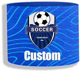 Generisch Personalisierte Fußball-Kapitänsbinde mit Name & Vereinswappen – Verstellbare Armbinde für Jugendliche & Erwachsene,Individuelle Mannschafts-Armbinde für Training Geburtstagsgeschenk