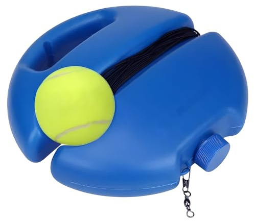 Tennistränare, studsboll med 3 bollar, 2,2 mm förtjockad elastisk sladd, gummifiltboll, vattenviktad bas, spårdesign, solo övningsenhet, nybörjare träningshjälpmedel för inomhus utomhus träning