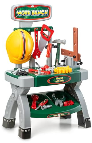Toyrific | Banco da Lavoro Completo per Bambini, Kit educativo per Giochi di Ruolo, Set di Costruzione Giocattolo con 40 Pezzi
