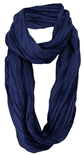 TigerTie Loop Schal in dunkelblau marine Uni - Schlauchschal Rundschal - Gr. 160 x 60 cm
