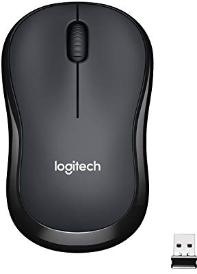 Logitech M220 SILENT Wireless Mouse, 2.4 GHz with USB Receiver, 1000 DPI Optical Tracking, 18-Month Battery, Ambidextrous, Compatible with PC, Mac, Laptop - Black