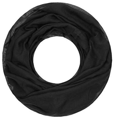 Majea Loop Cary Basic Schal Tuch Damen-schal Schlauchschal Rundschal Halstücher uni unifarben Loopschal einfarbig (880005) (schwarz 1)