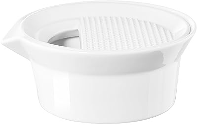 ASA Multifunktions Reibe weiß für Ingwer, Muskat oder Zitrus, aus Porzellan hergestellt, Durchmesser: 12cm, 52050017