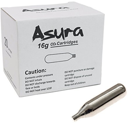 Asura 16 Gram CO2 Threaded Cartridges 20 Count