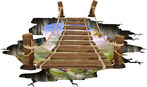 HALLOBO® Boden Aufkleber 3D Bodenaufkleber Zugbrücke Wandtattoo Wandaufkleber Decal Wand Sticker Boden